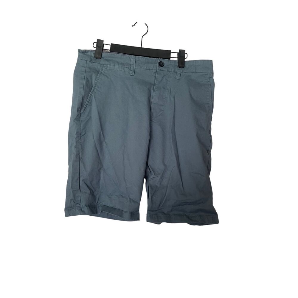 Hudson & Barrow Mens Sage Green Flat Front Chino Shorts Size 34